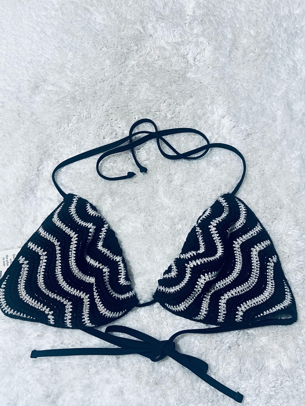 Nwt No Boundaries Crochet Beaded Bikini Top 
Size Large